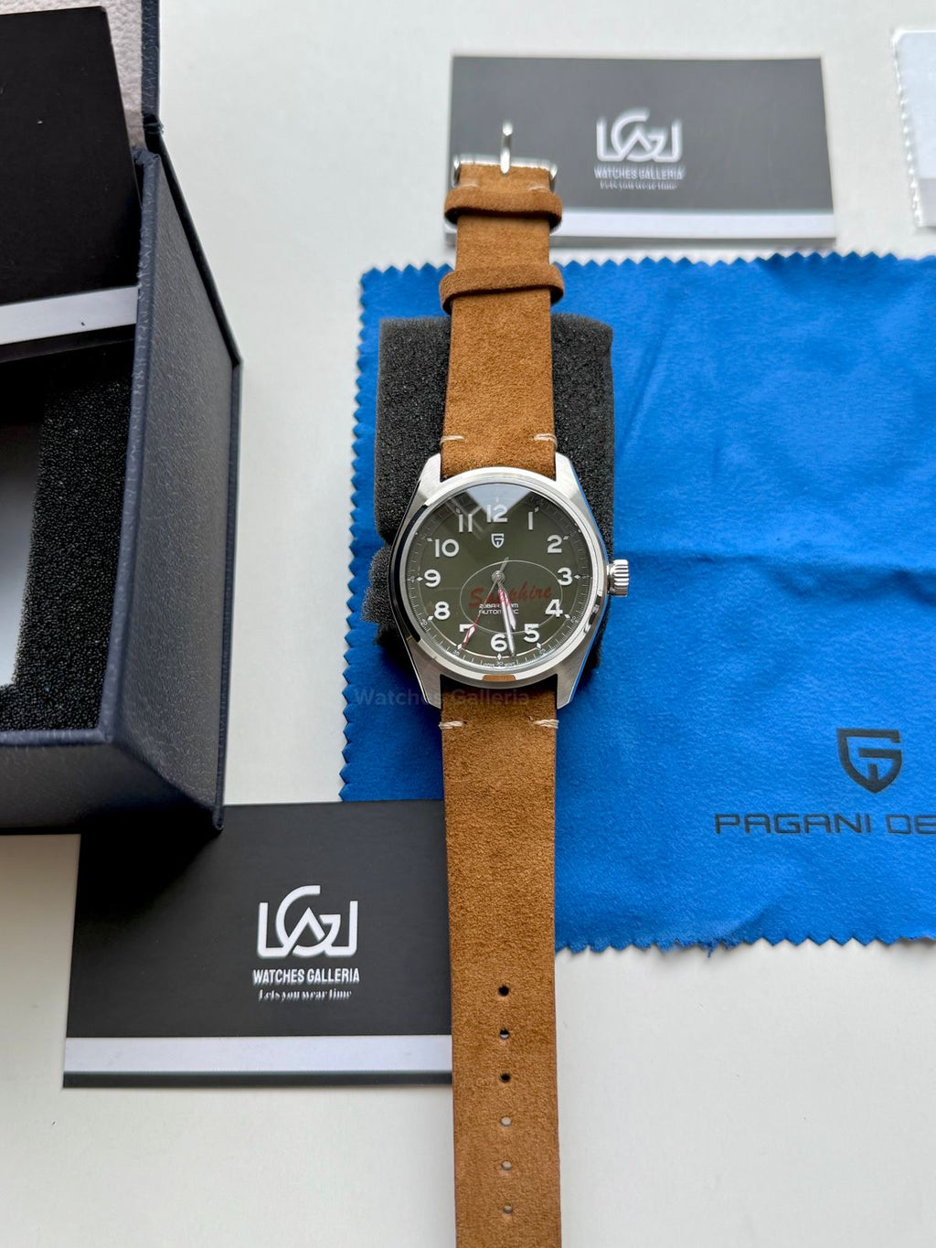 Pagani Design PD1717 Spirit Pilot Automatic (Green Suede Leather Exclusive) Pagani Design in Pakistan