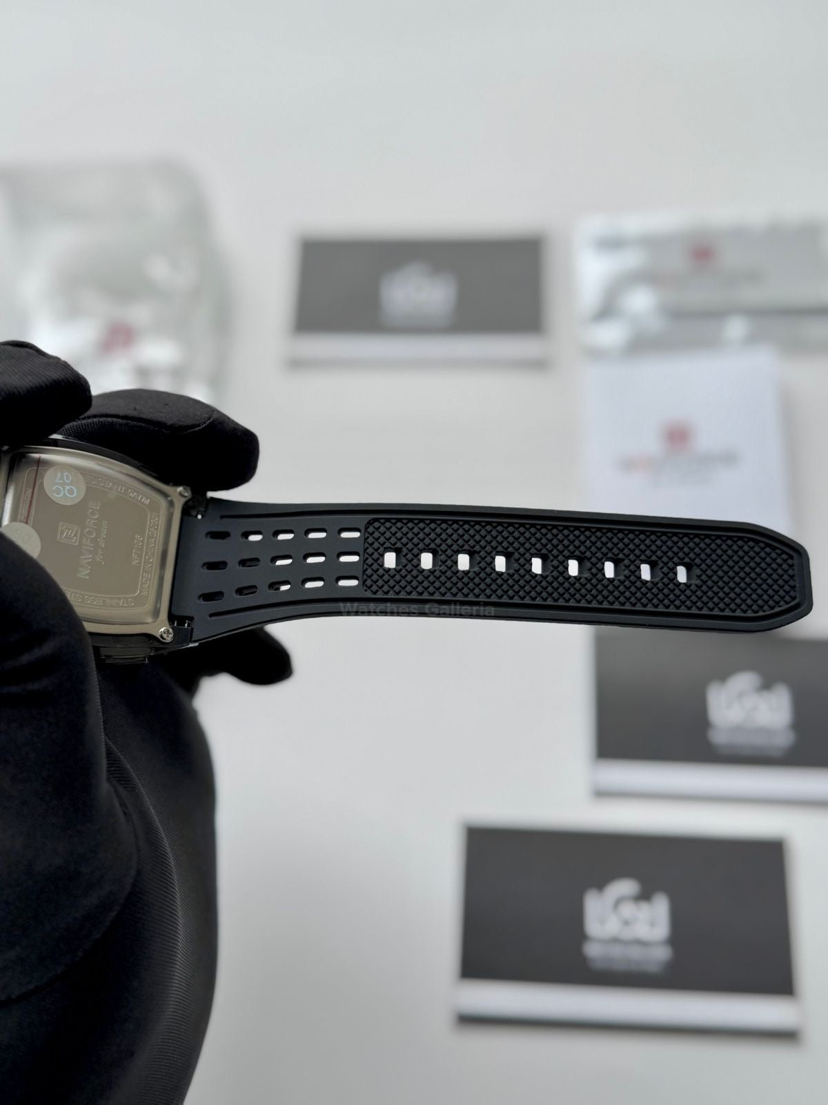 Naviforce NF7105 Tonneau Watch (Black) Naviforce Watch in Pakistan