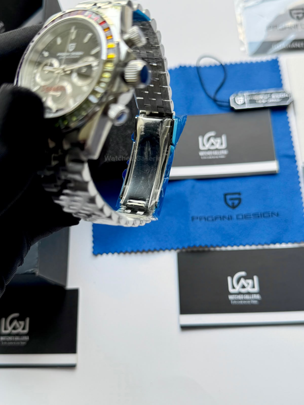 Pagani Design PD1644 Daytona Rainbow Jubilee Limited Edition Chronograph Watch PD1644LE | 40mm Sapphire Crystal, Seiko VK63 Quartz, Complete Calendar & Rainbow Stones Bezel