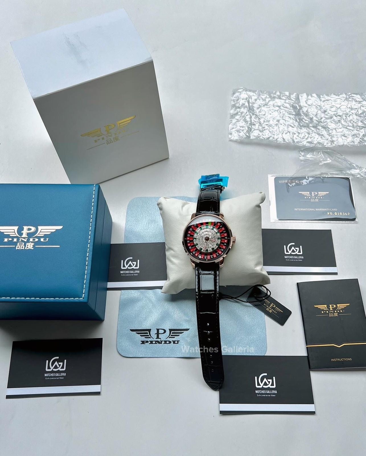 Pindu Design Casino Roulette Watch (Baguette Cut Diamonds Dial) P6617 Watches Galleria