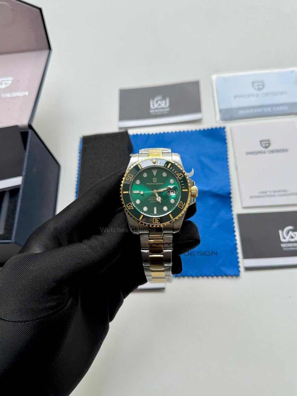 Pagani Design Watch PD1639 Submariner Automatic (Gold Green) Pagani Design in Pakistan