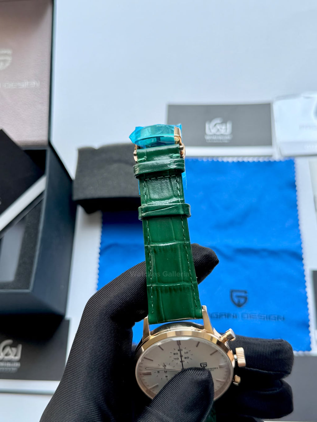 Pagani Design PD2720K | Green Rose Gold White | Flight Chronograph Limited Edition Blue Rose Gold White Quartz Watch