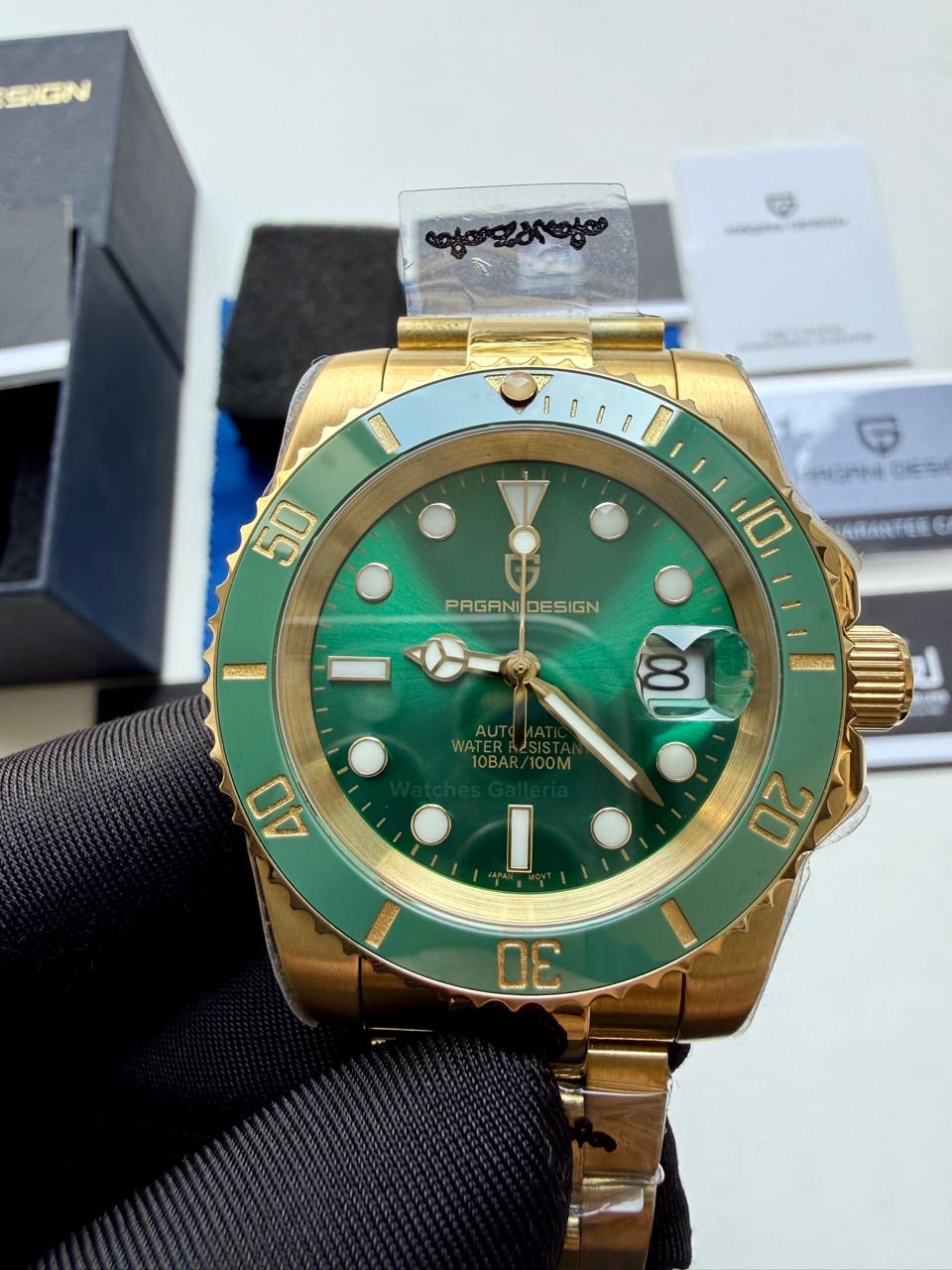 Pagani Design PD1661 Submariner Hulk (Gold Green) Pagani Design in Pakistan