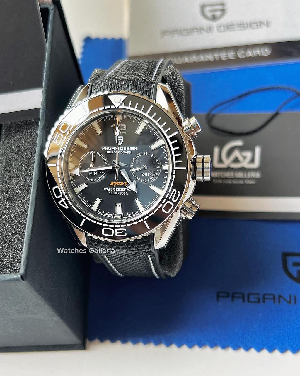 Pagani Design SeaMaster Planet Ocean Chronograph Quartz (Black) PD1711