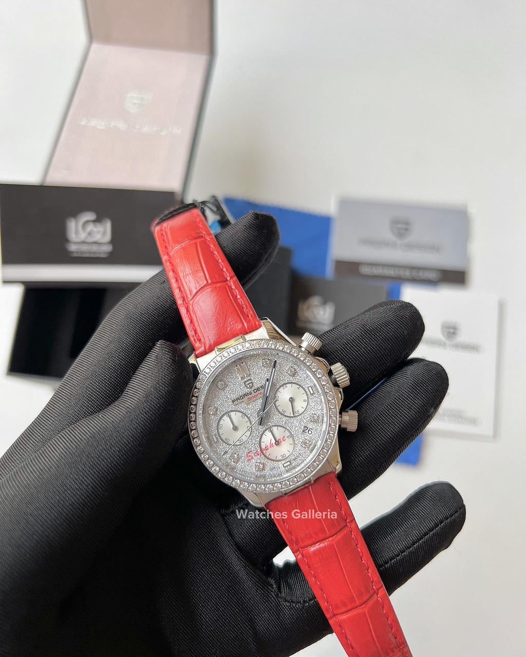 Pagani Design Daytona Stones Quartz Unisex (Red) PD1730