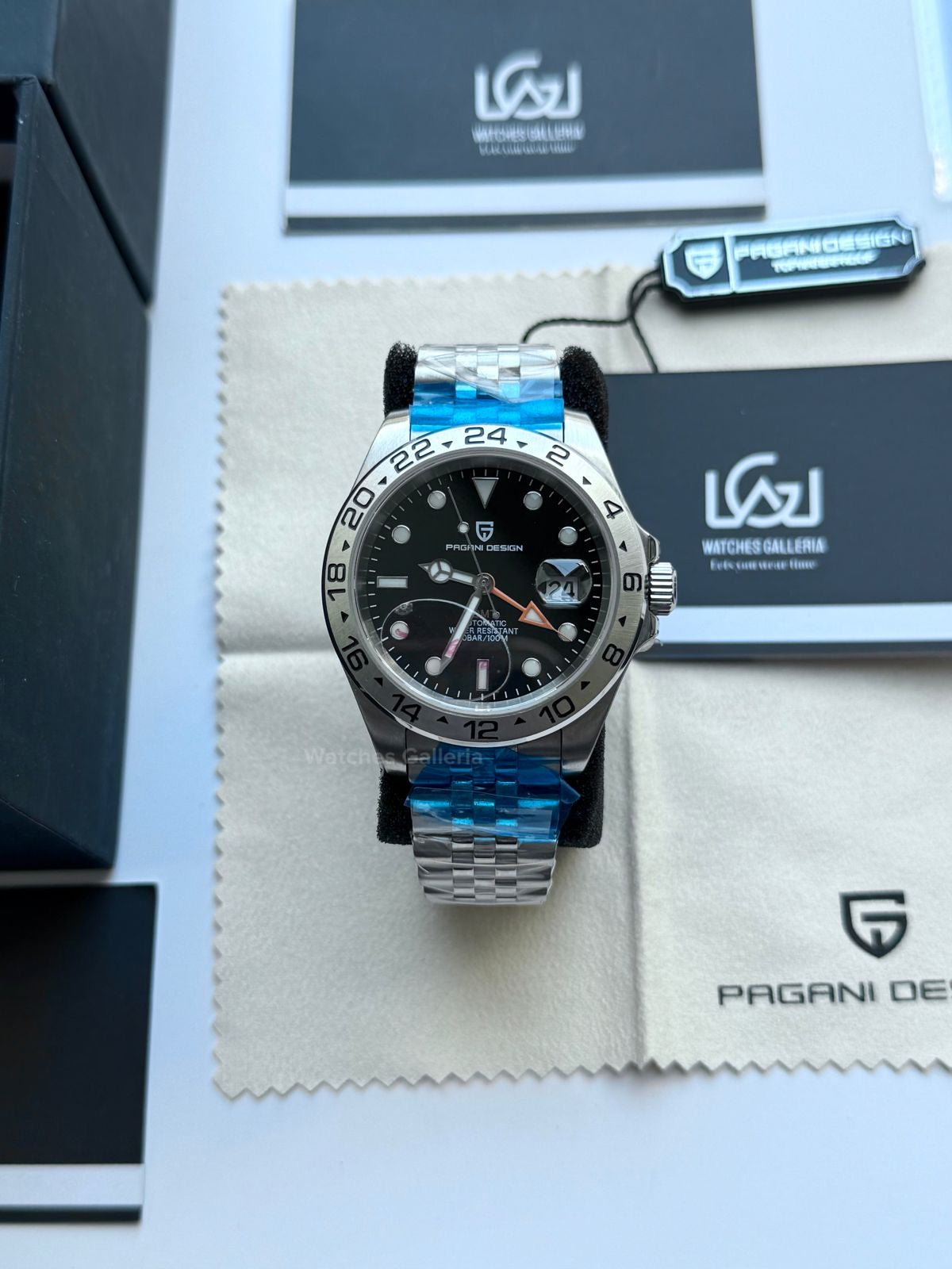 Pagani Design PD1682 Explorer II Black 42mm GMT Automatic – Sapphire Glass | Jubilee Bracelet | 100M WR
