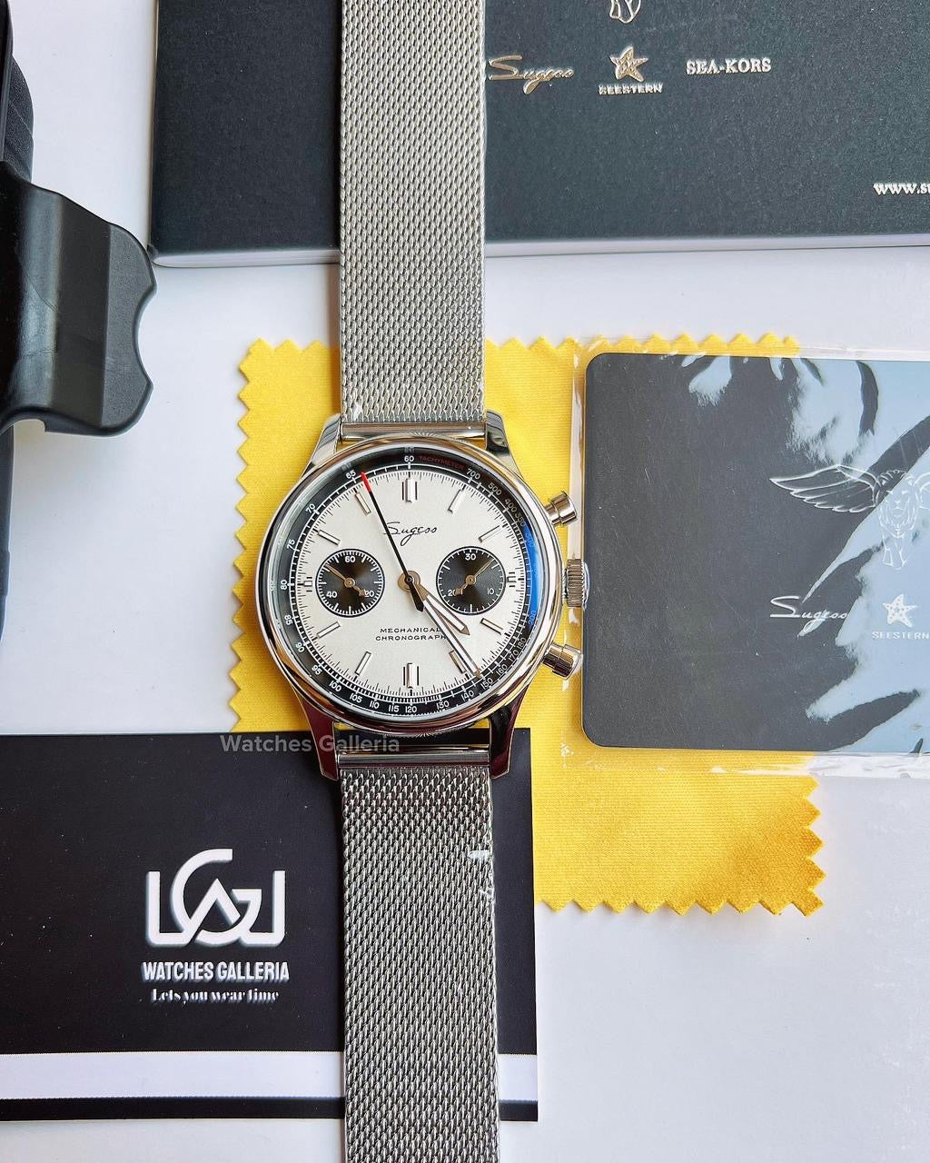 Sugess Panda Chronograph Manual Wind (White) ST1901