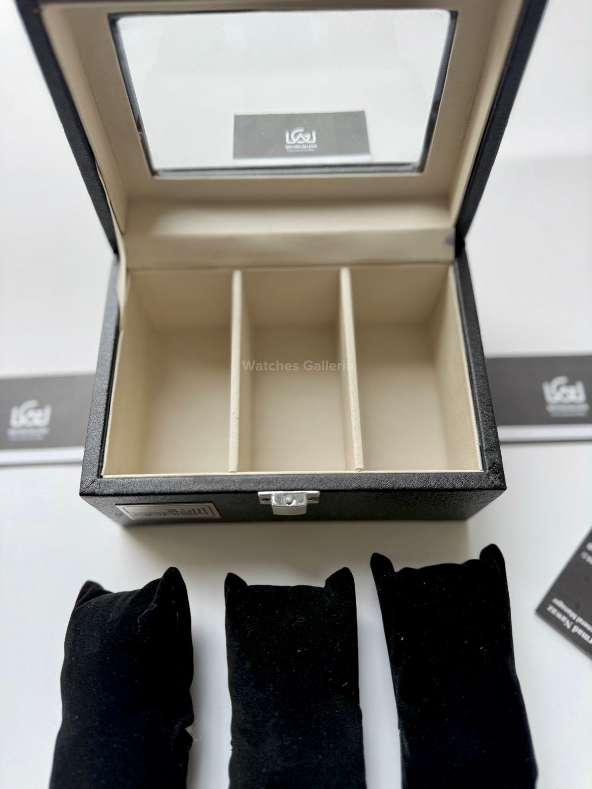 Watch Organizer Box (Black/White) | 3 Slots Watch Box | Watch Storage Box | Watch Box
