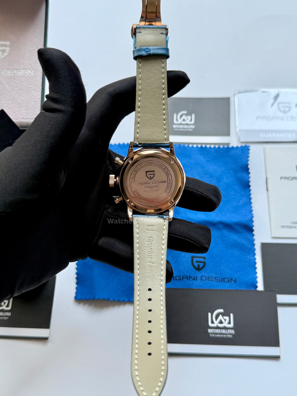 Pagani Design PD2720K |  Blue Rose Gold White | Flight Chronograph Limited Edition Blue Rose Gold White Quartz Watch