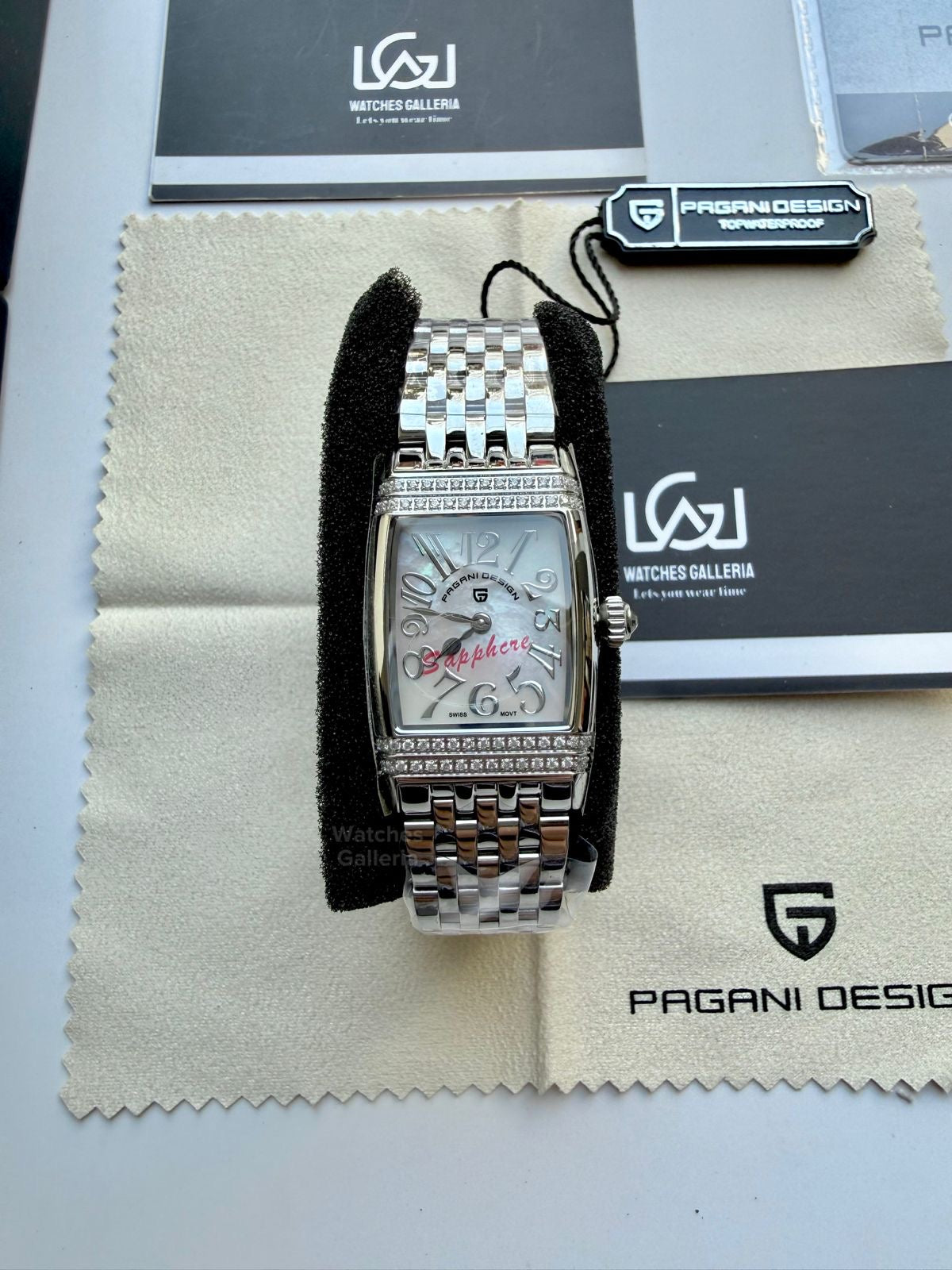 Pagani Design PD1737 Square Ladies Watch Silver White 22mm – Swiss Ronda 762 Quartz | Sapphire Glass | Elegant Stone Dial