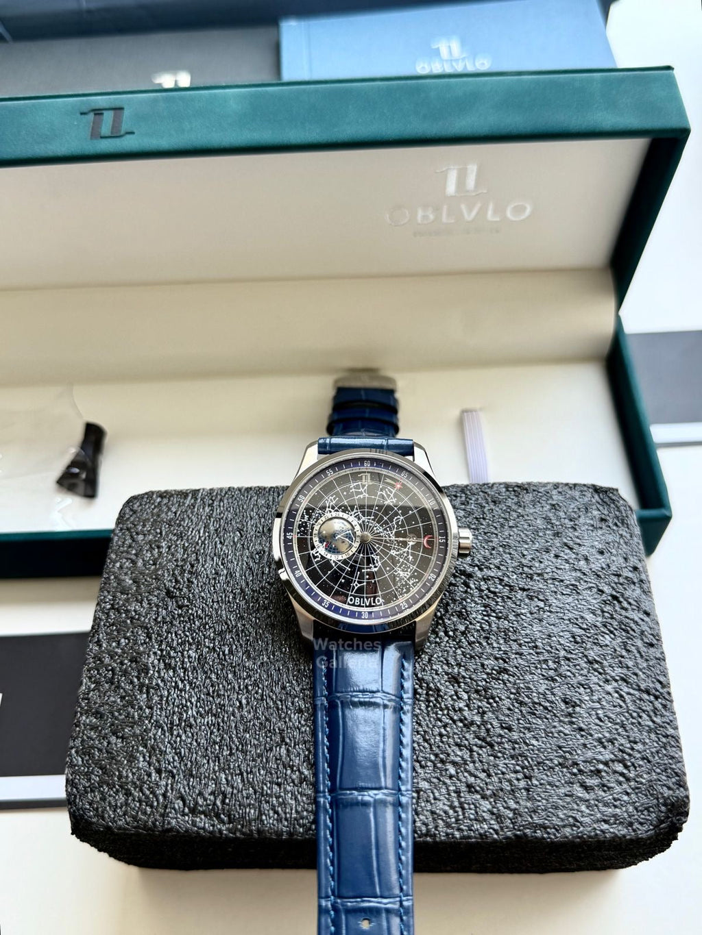 Oblvlo Grand Complications Calestial Automatic (Blue/Silver) oblvloGC Watches Galleria
