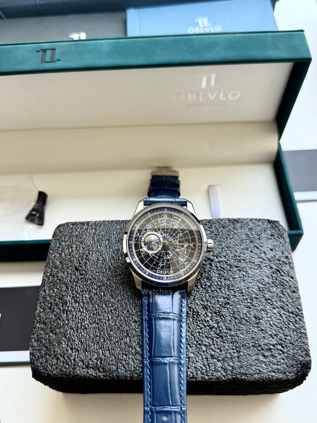 Oblvlo Grand Complications Calestial Automatic (Blue/Silver) oblvloGC Watches Galleria