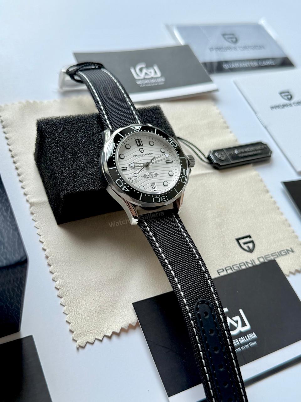 Pagani Design PD1685 Seamaster Diver White Automatic Watch – 200M Sapphire Crystal NH35A/Miyota Luxury Dive Watch in Pakistan | Watches Galleria