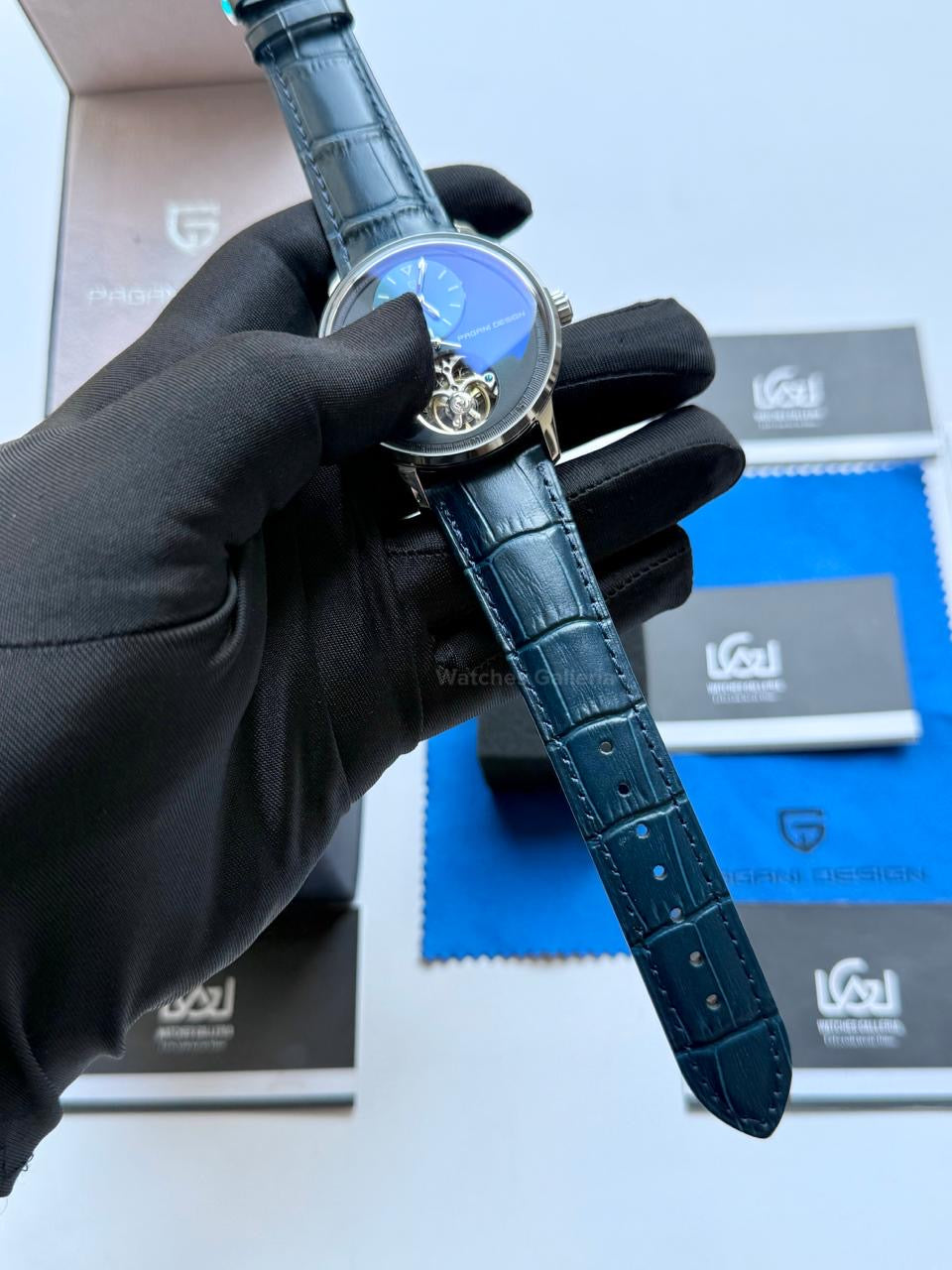Pagani Design PD1796 Tourbillon Blue in Pakistan – Luxury Automatic Mechanical Men’s Watch with Sapphire Crystal & Exhibition Back