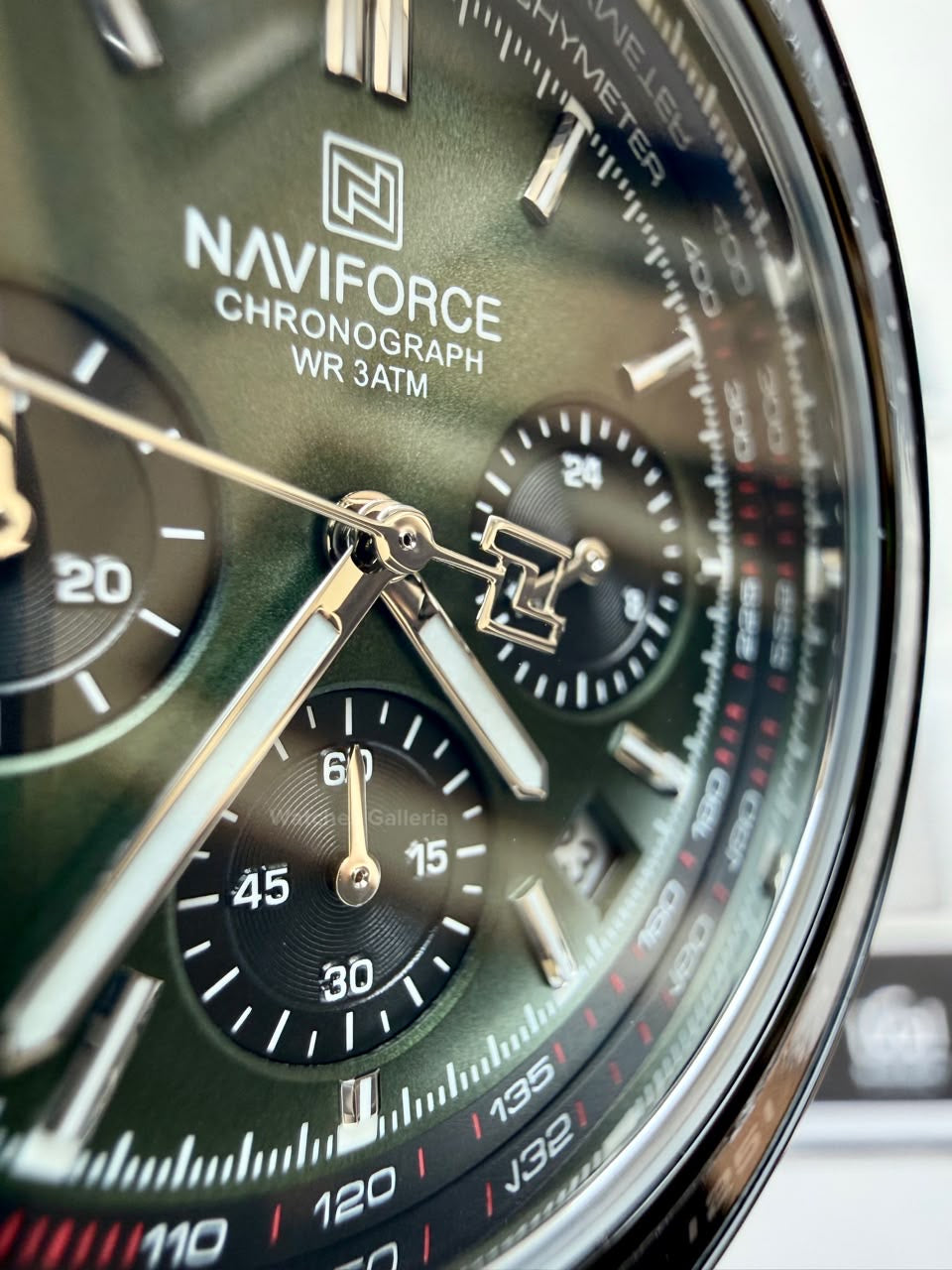 Naviforce NF8049 Watch Pakistan | Naviforce Men Watch | Naviforce Chain Watch | Silver Green Chronograph Watch