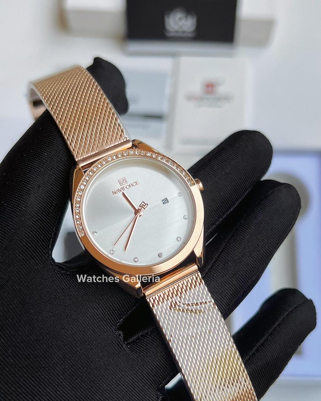 Naviforce ladies Watch Quartz (Rose Gold White) NF5015