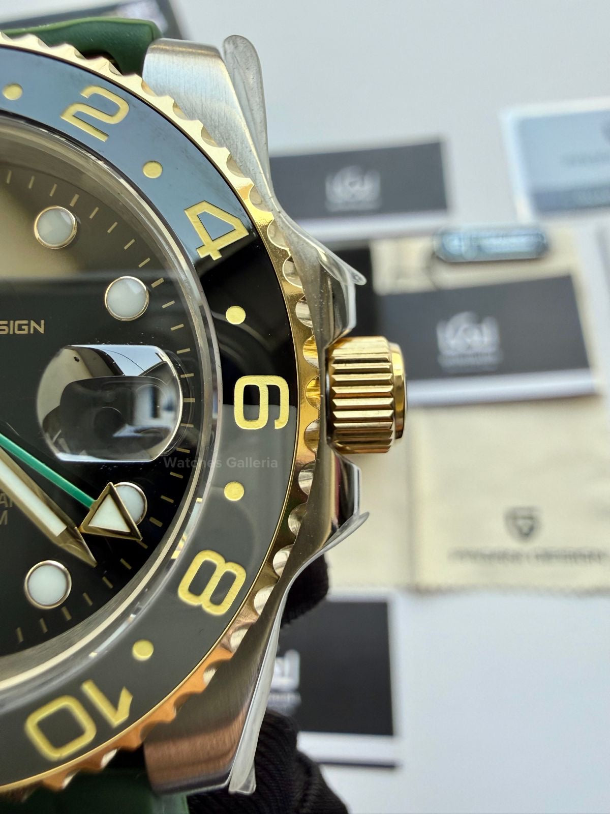 Pagani Design PD1662 GMT Master II Zombie Green Silicon Edition V6 Two Tone in Pakistan – Automatic GMT Luxury Men’s Watch with Sapphire Crystal & Rotating Bezel