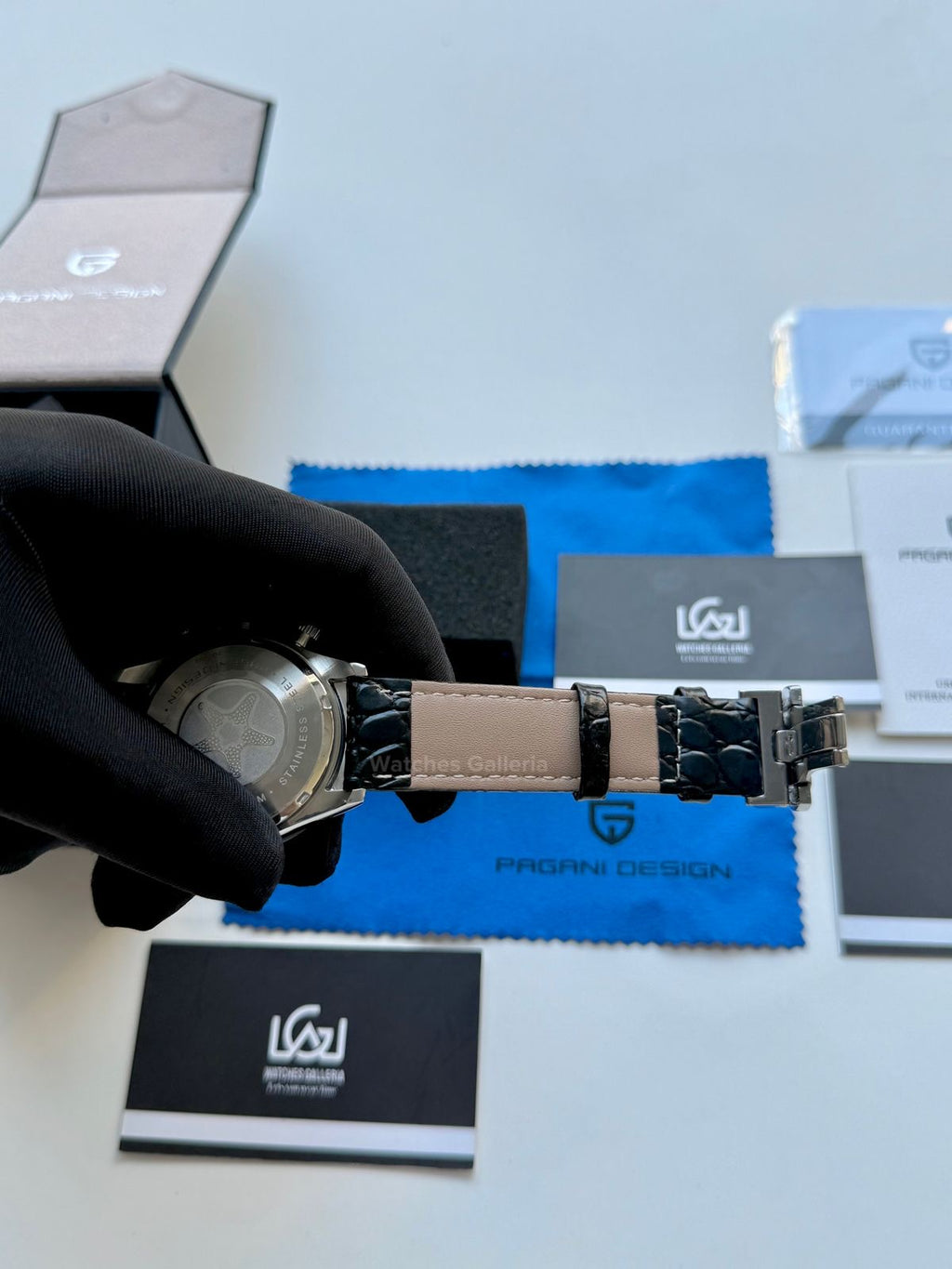 Pagani Design Daytona Quartz PD1664 Crocodile Leather Strap (Silver) Pagani Design in Pakistan