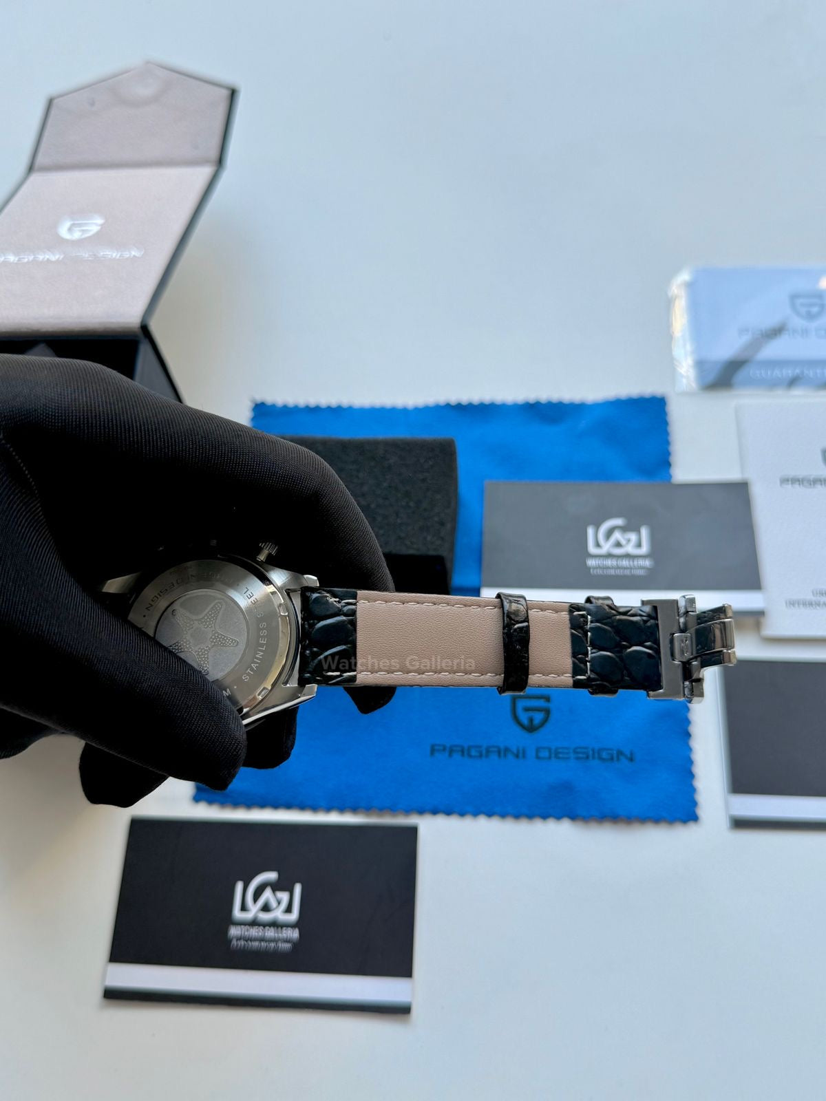 Pagani Design Daytona Quartz PD1664 Crocodile Leather Strap (Silver) Pagani Design in Pakistan