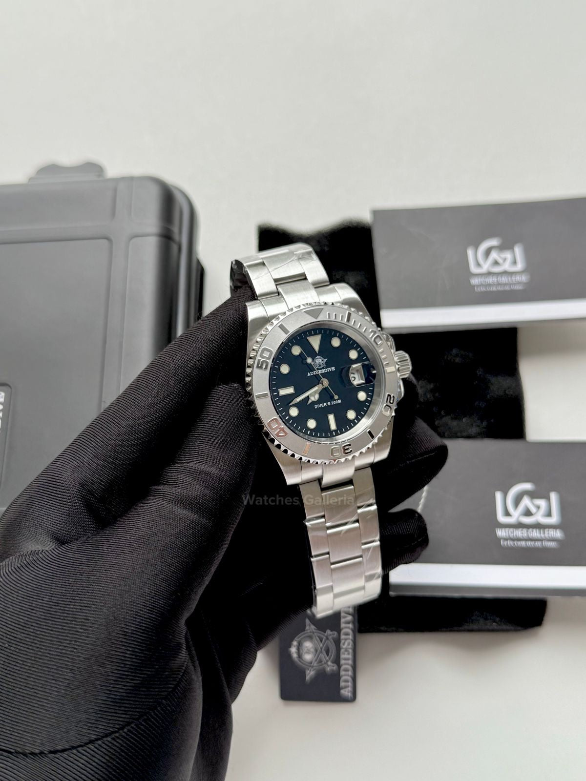 Addiesdive Yachtmaster Black Quartz (Silver Bezel) MY-H3-C Watches Galleria © Copyrights All Right Reserved