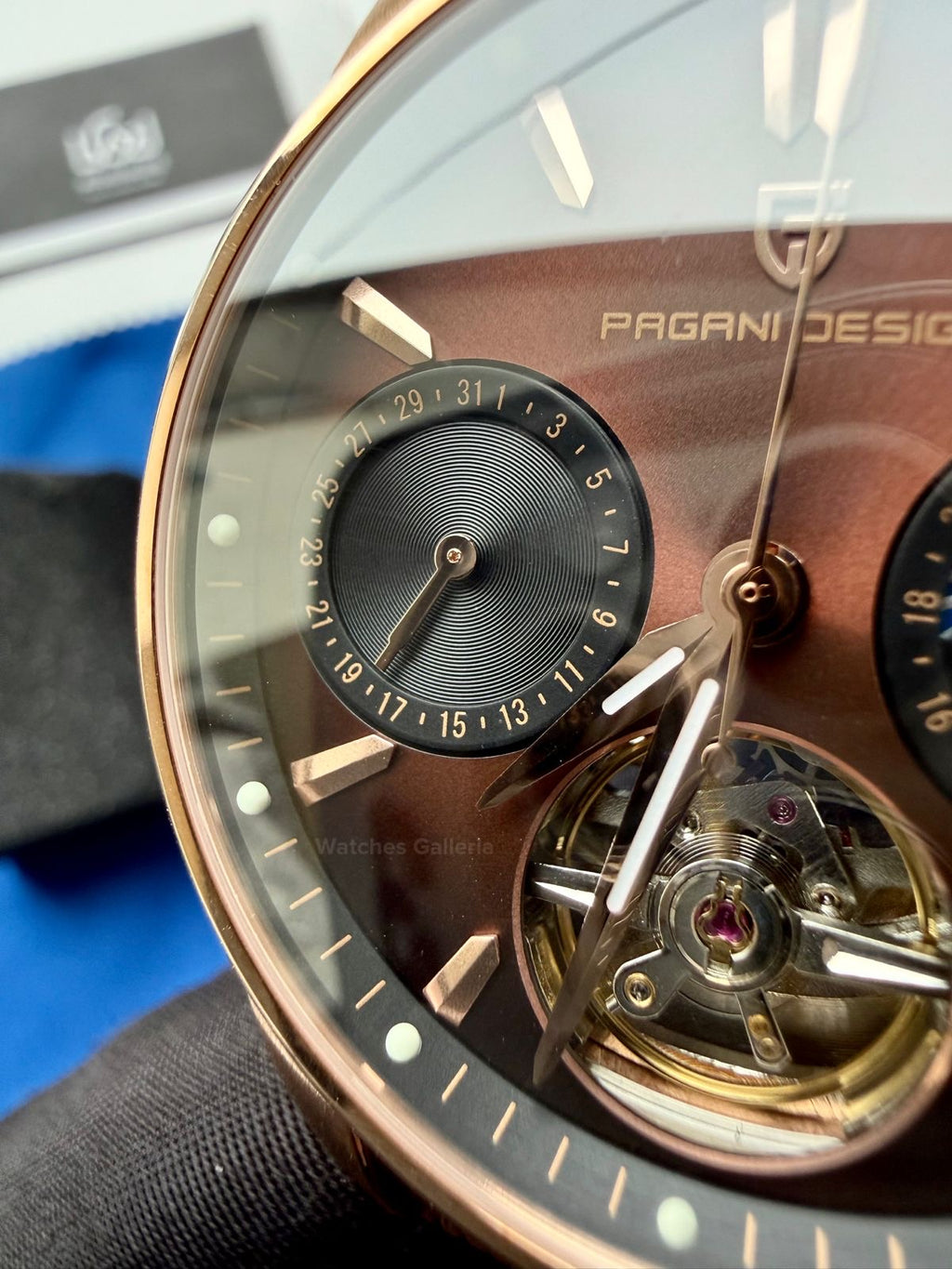 Pagani Design PDys021 Moonphase Flywheel Automatic Latest Watch (Brown/Rose Gold) PD-YS021 Pagani Design in Pakistan
