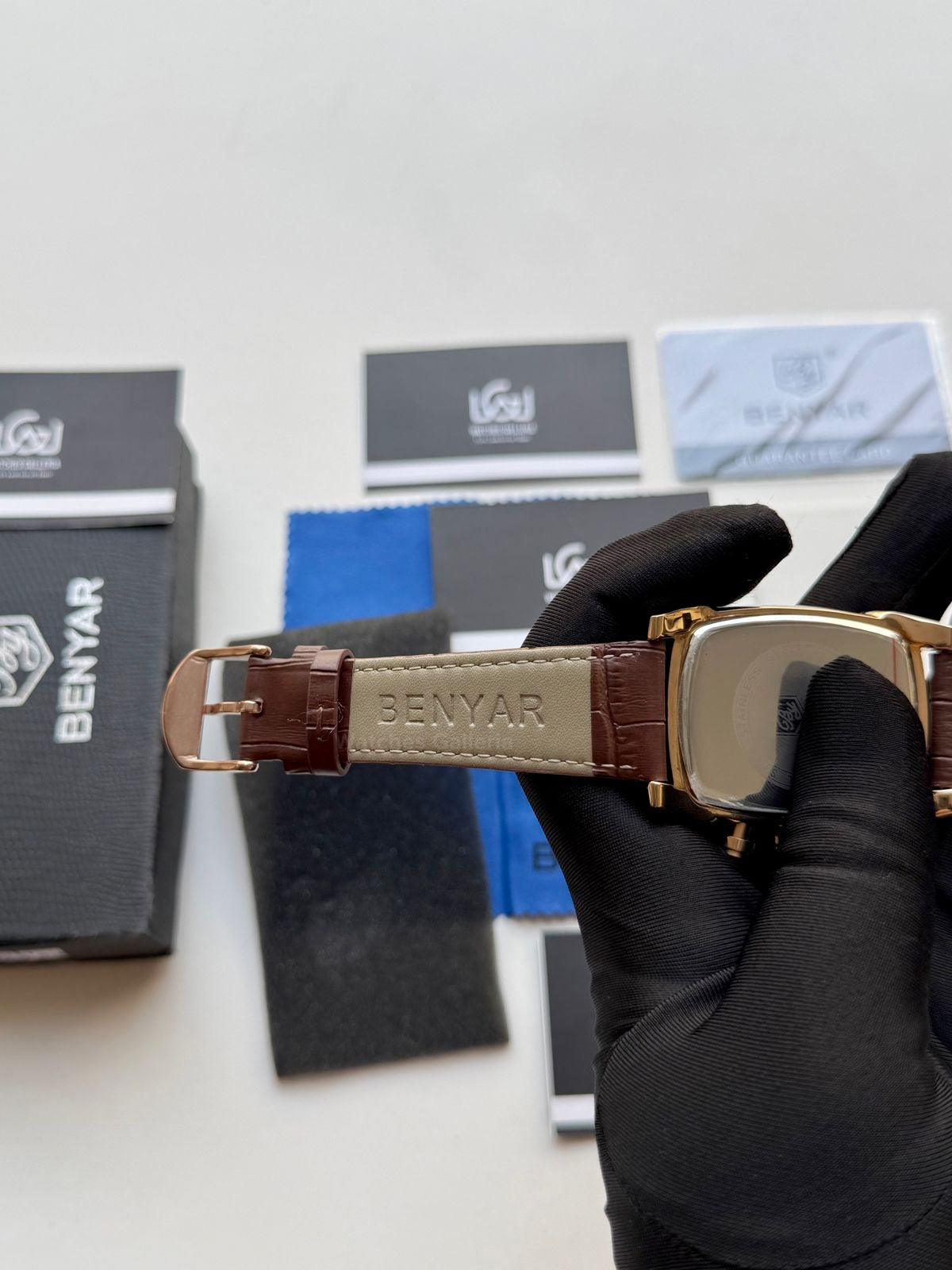 Benyar BY5113 Square Chronograph (Brown/Rose Gold) Benyar Watch Pakistan