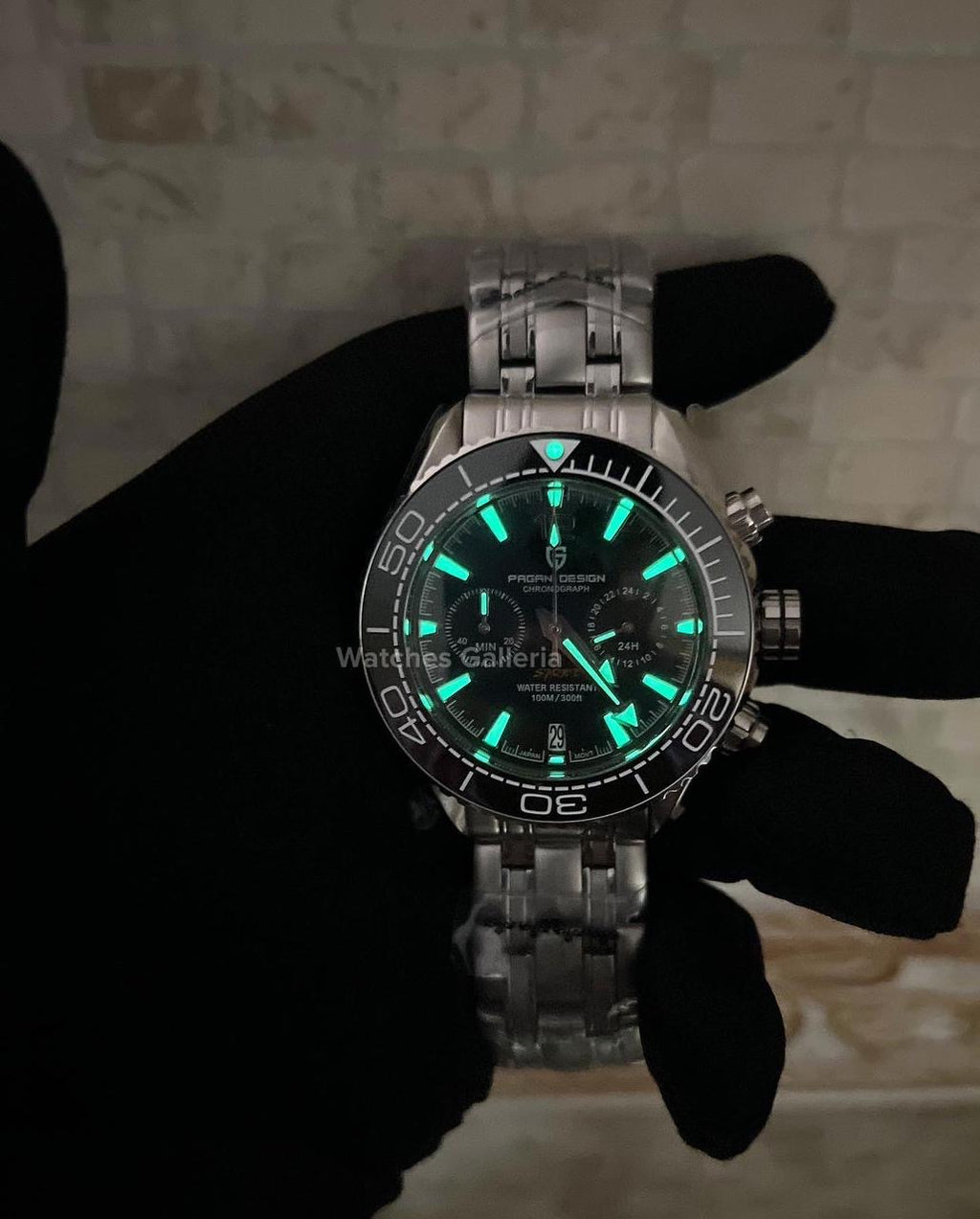 Pagani Design SeaMaster Planet Ocean Chronograph Quartz (Black) PD1711