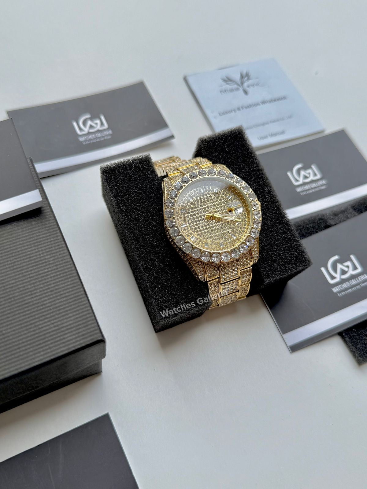 Miss Fox Iced Out Royal Oak Quartz (Gold) MFV332 Watches Galleria