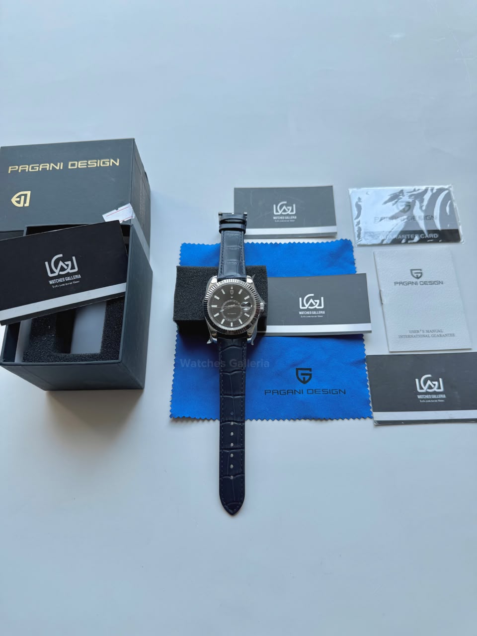 Pagani Design PD1888 Sky Dweller Blue Leather Automatic GMT Watch for Men Sapphire Crystal Original Pagani Design Watch Pakistan